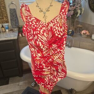 Maxine of Hollywood Pink and White Swimsuit